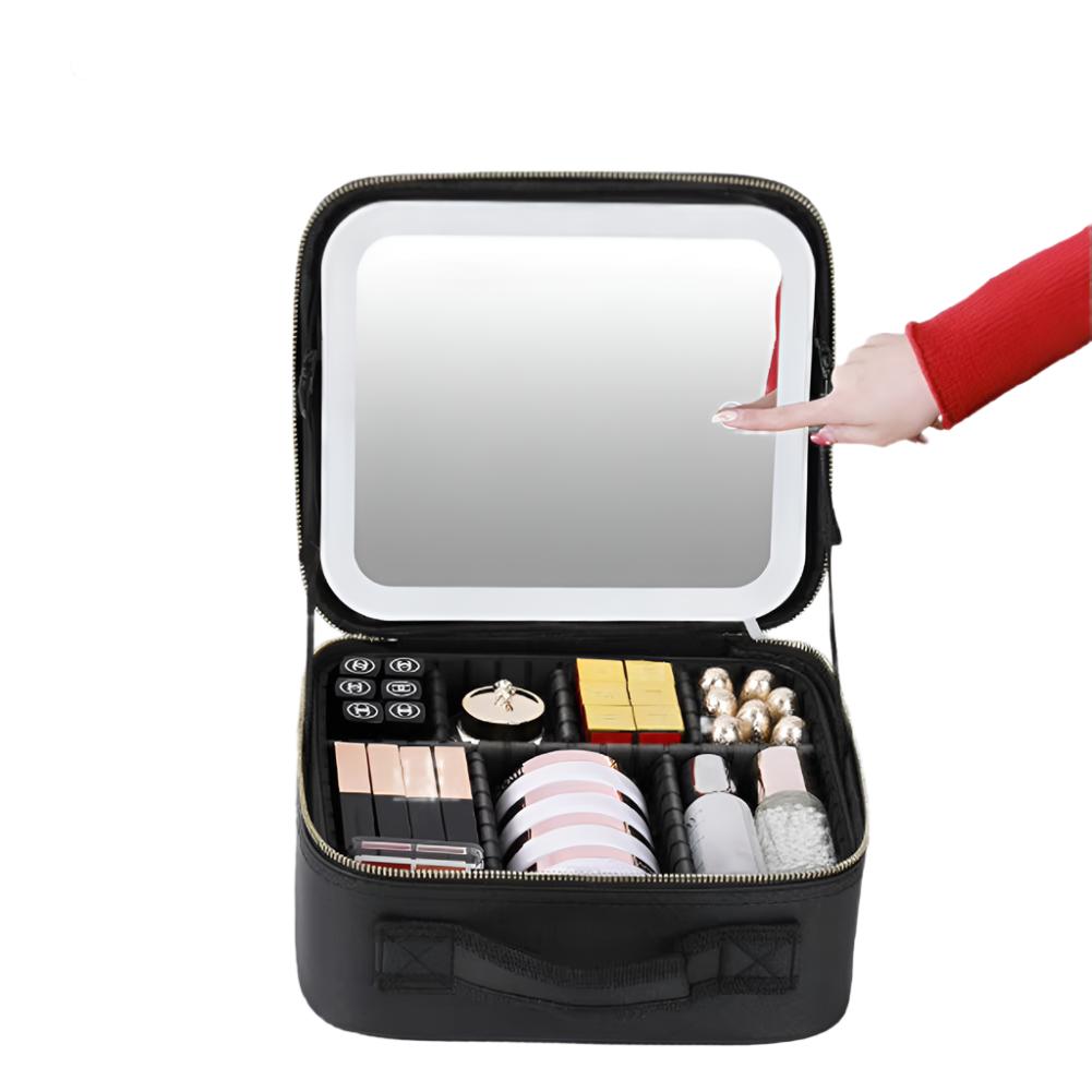 Estuche de maquillaje con espejo LED portátil – PERLA