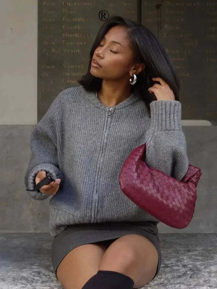 DIEDE - Chaqueta de suéter estilo vintage para mujeres