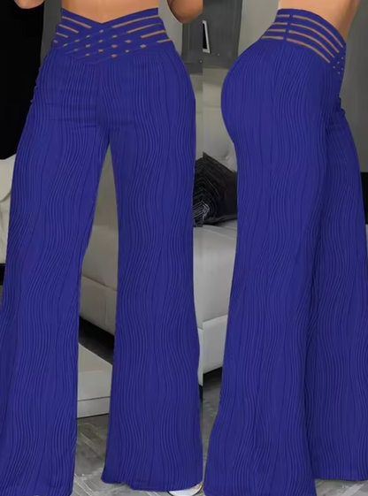 NIA - Pantalón de campana elegante con cintura alta para mujer