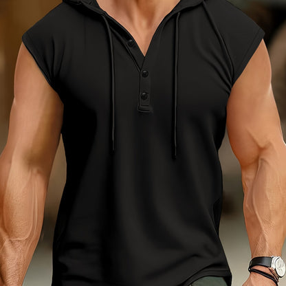 Camisa sin mangas con capucha y tejido transpirable para hombres en entrenamiento – ACTON
