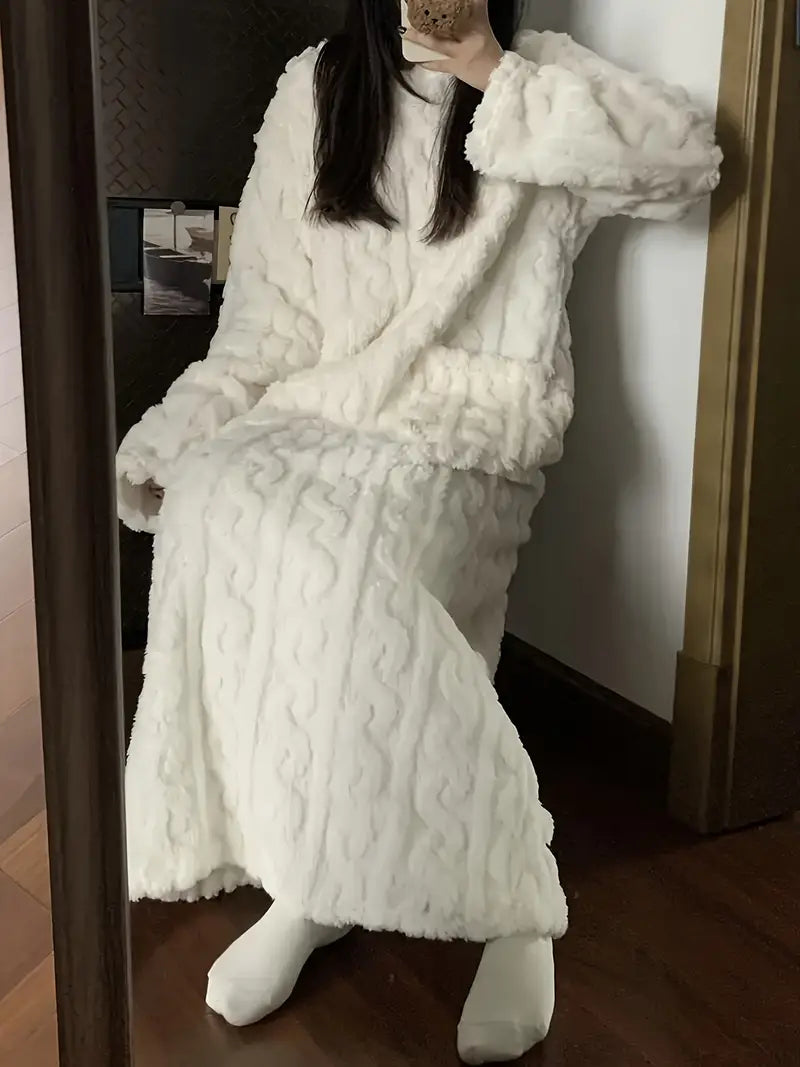 LINA - Camisón de felpa suave para mujer