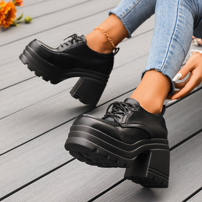 Zapatos de plataforma para mujer con tacón ancho y diseño chunky – MARLEVA