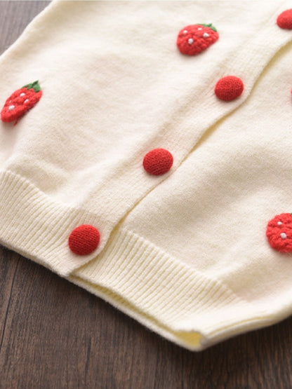 LILOU - Conjunto de cárdigan de punto y falda plisada para niñas