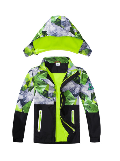 MILO - Abrigo impermeable para niños con capucha desmontable