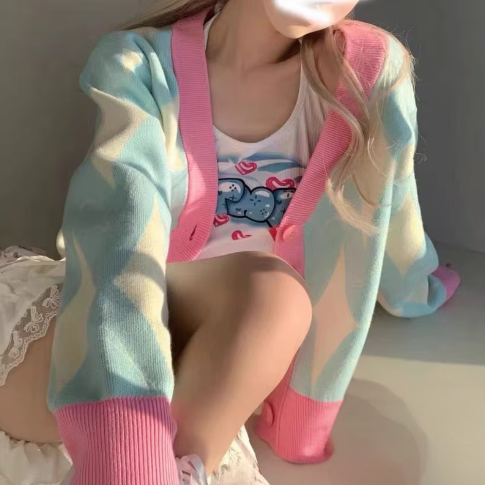 Cárdigan de punto a rayas con diseño relajado y tacto suave – LÉANA