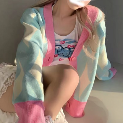 Cárdigan de punto a rayas con diseño relajado y tacto suave – LÉANA