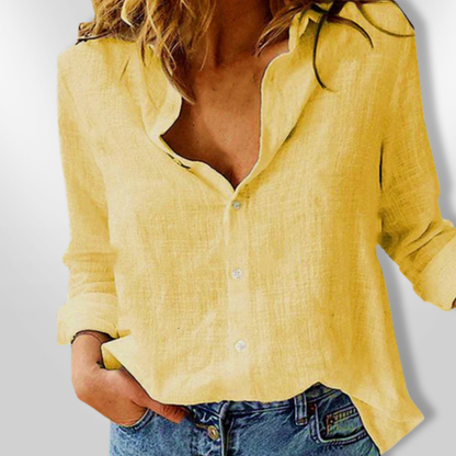 Camisa de algodón con estampado y manga larga – CÁLIDA