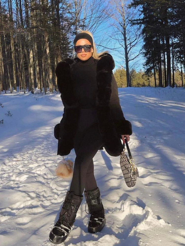 LUCÍA - Abrigo cálido de invierno con forro de piel sintética para mujer