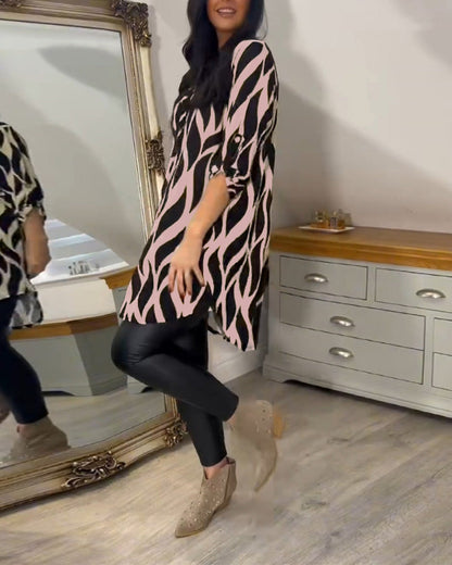 Blusa túnica elegante con estampado gráfico para mujer – VÉRANIA