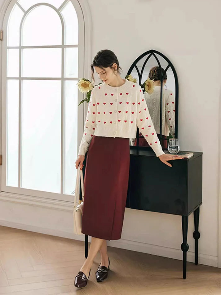 DILETTA – Cárdigan bordado con corazón para mujer