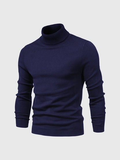 DAVARO – Jersey de hombre de cuello alto slim fit con diseño elegante