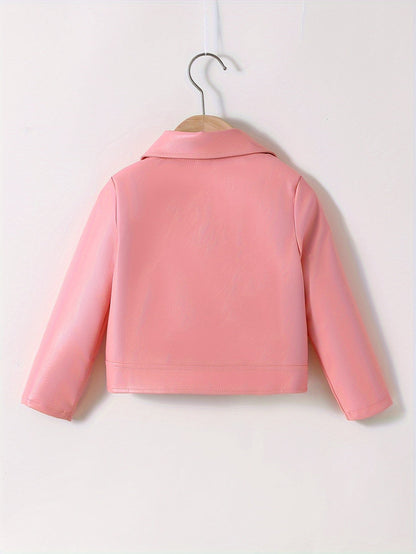 NADIA - Chaqueta de cuero PU con cuello invertido y cremallera diagonal para primavera y otoño