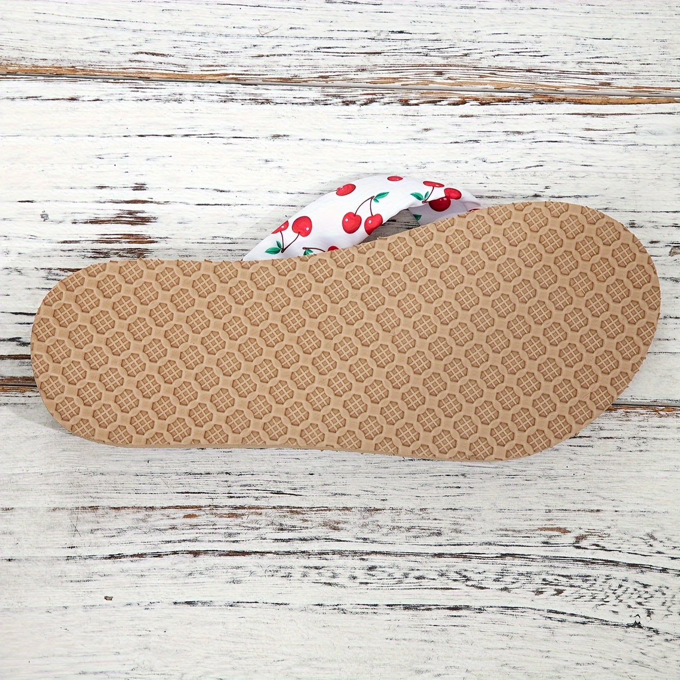 Sandalias planas boho con alegre estampado de cerezas para mujer – ELARA