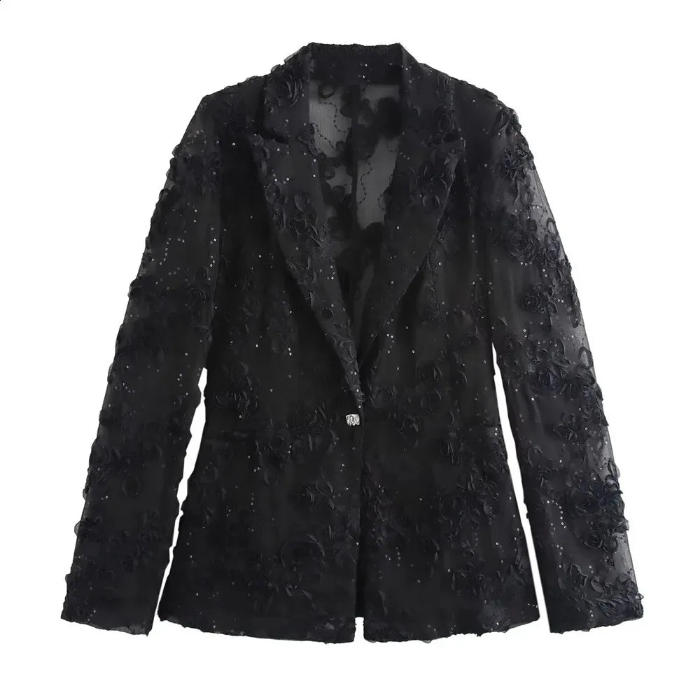 VICTORIA - Conjunto elegante de blazer y pantalón con lentejuelas para mujer