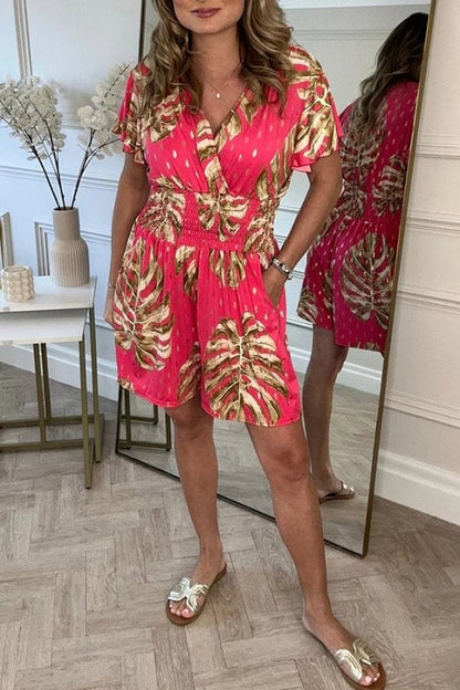 Vestido veraniego con estampado de palmeras y corte relajado – ELINA