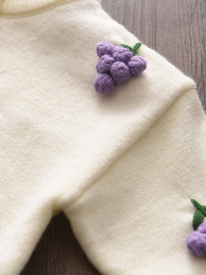 LILOU - Conjunto de cárdigan de punto y falda plisada para niñas