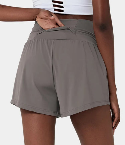 Short deportivo de mujer con cintura alta y bolsillos – DORA