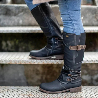 GIORGIA - Botas de invierno hasta la rodilla con tacón para mujer