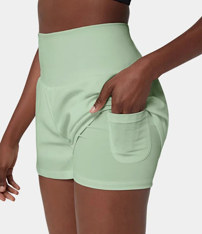 Short deportivo de mujer con cintura alta y bolsillos – DORA