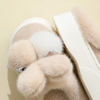 NIA - Zapatillas planas de peluche transpirables para mujer