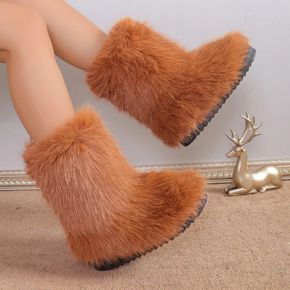 VIOLETTE - Botas de invierno forradas con imitación de piel y suela antideslizante