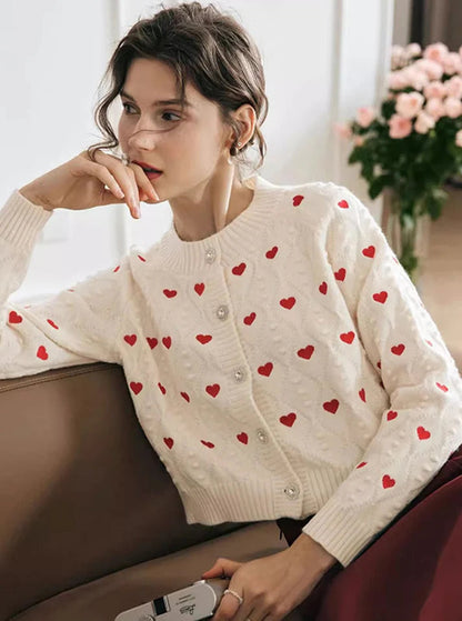 DILETTA – Cárdigan bordado con corazón para mujer