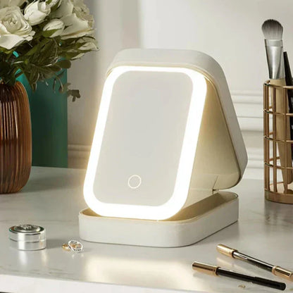 Neceser de maquillaje con espejo LED portátil para viaje – KORI
