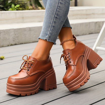 Zapatos de plataforma para mujer con tacón ancho y diseño chunky – MARLEVA
