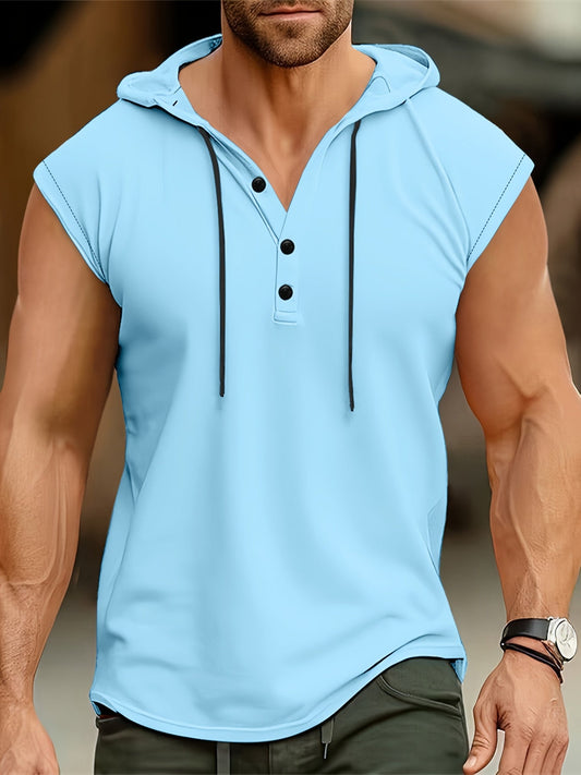 Camisa sin mangas con capucha y tejido transpirable para hombres en entrenamiento – ACTON
