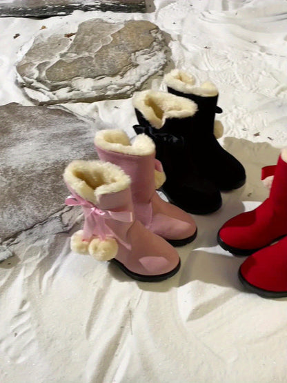 ALBA - Botas de nieve de felpa cálida con suela antideslizante para niñas