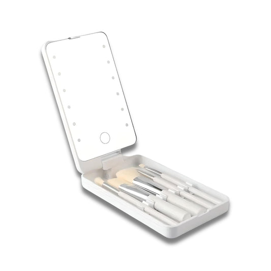 Set de brochas de maquillaje para viaje con estuche elegante – ROSALIE