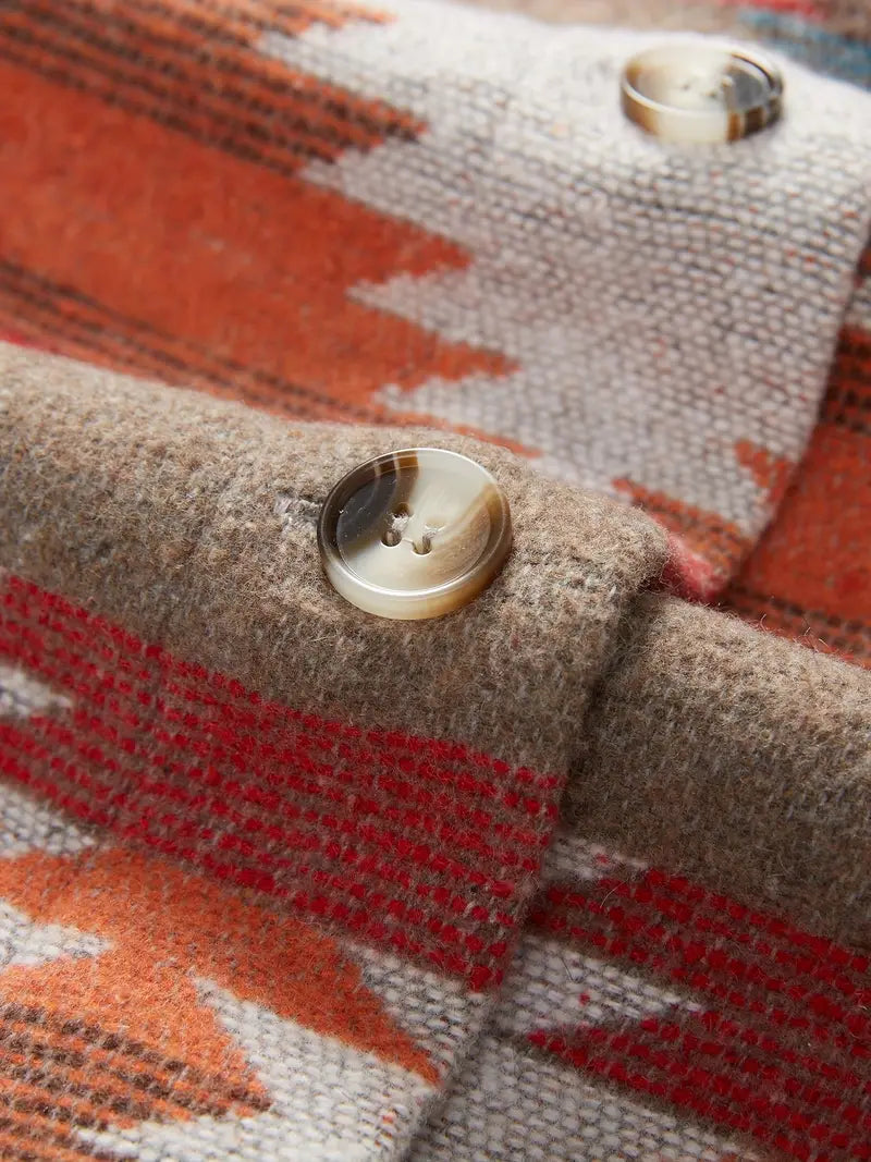 ELVIRA - Chaqueta tejida con cuello estampado para mujer