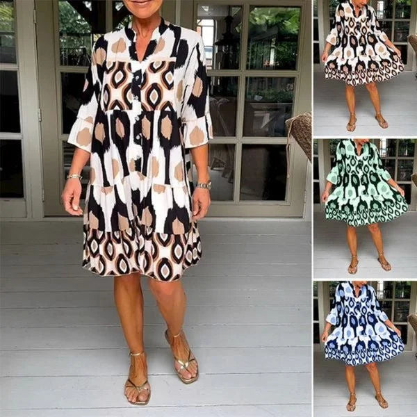 Vestido de verano ligero y elegante para mujer con estampado único – ELENA LUZ