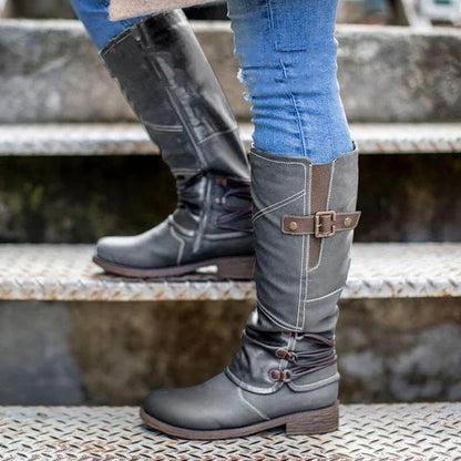 GIORGIA - Botas de invierno hasta la rodilla con tacón para mujer