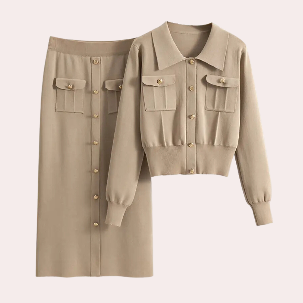 Vestido camisero largo de manga larga con botones – ADELYS