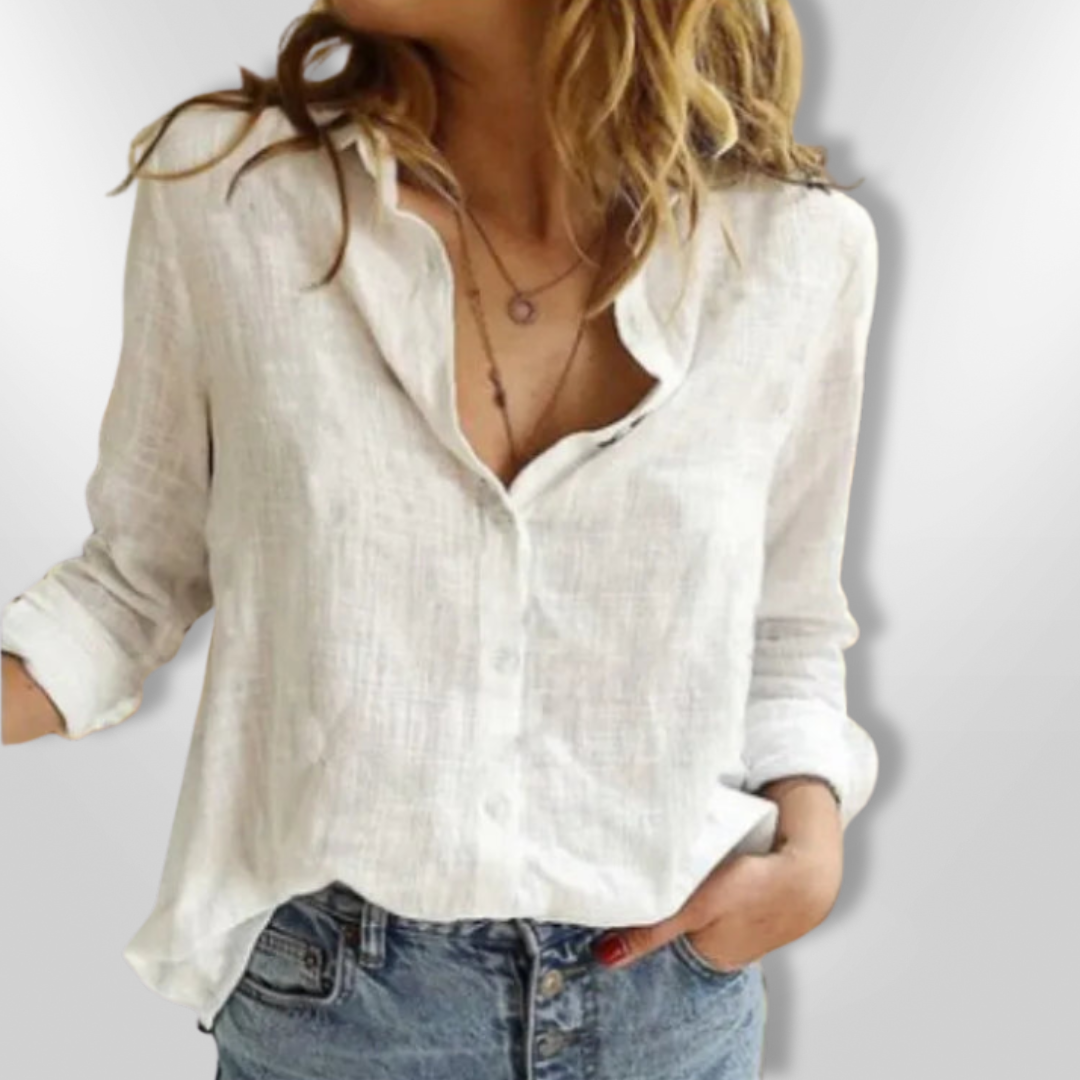 Camisa de algodón con estampado y manga larga – CÁLIDA