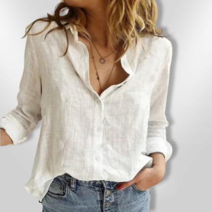 Camisa de algodón con estampado y manga larga – CÁLIDA