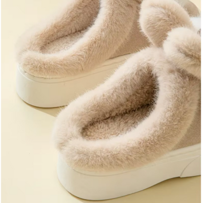 NIA - Zapatillas planas de peluche transpirables para mujer