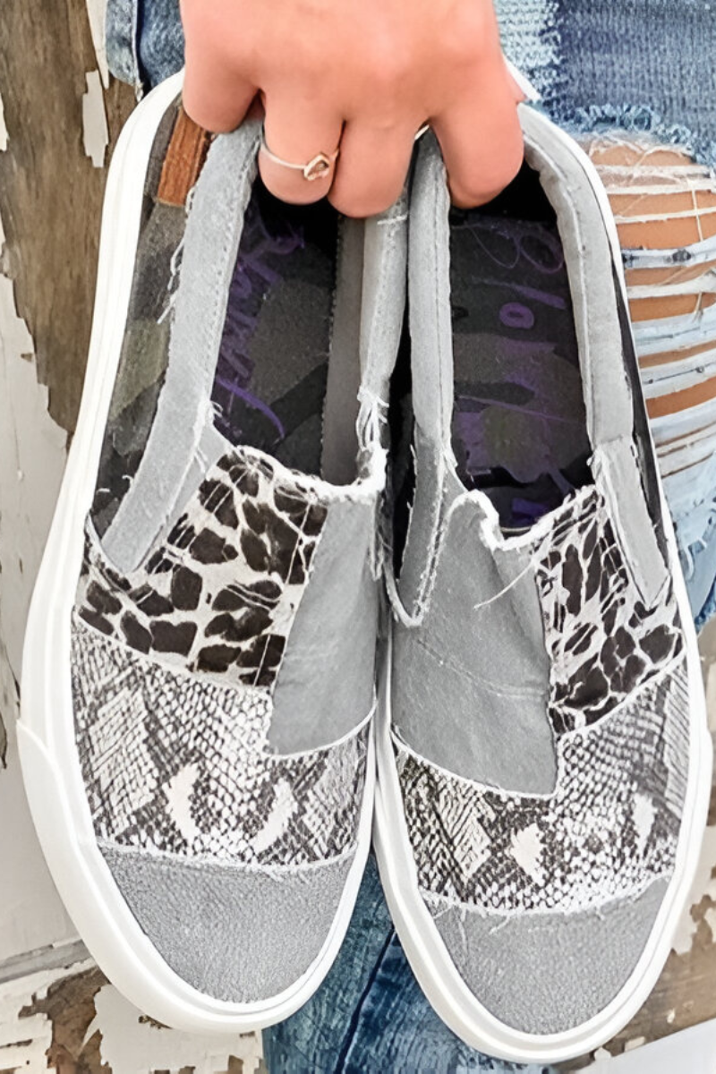 Zapatillas slip-on de mujer con diseño patchwork – FLORENCIA