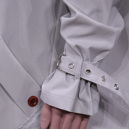 EVASIEL - Abrigo largo oversize con capucha para mujer