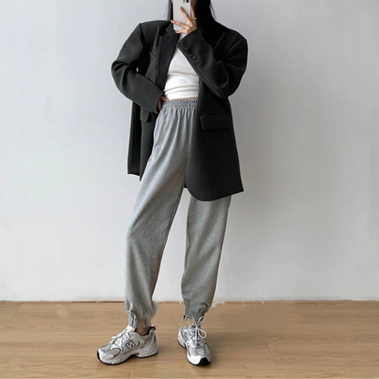 AURÈLIA - Blazer largo oversize con detalles de botones y corte entallado para mujer