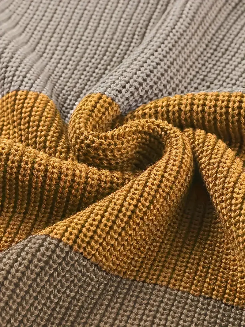 MALIA - Suéter de punto multicolor con cuello redondo para mujer