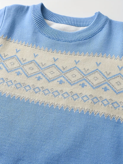 LARS - Jersey casual de punto con bloques de color para niño