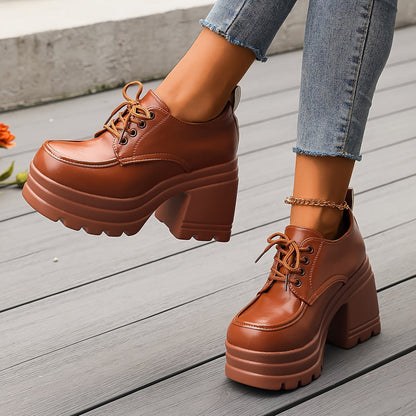 Zapatos de plataforma para mujer con tacón ancho y diseño chunky – MARLEVA