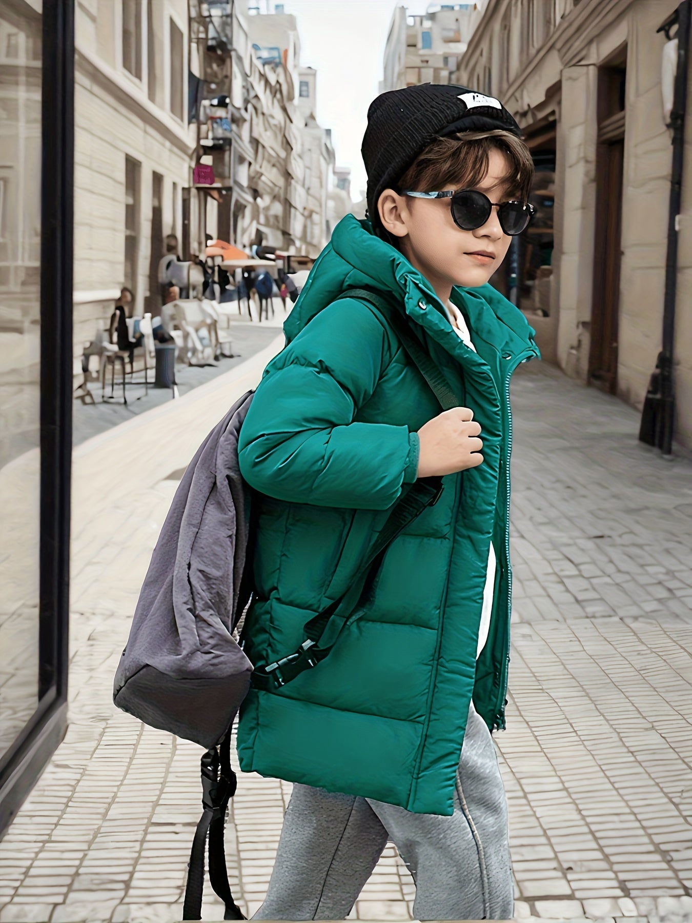 MATEO - Abrigo medio largo con cremallera para niño