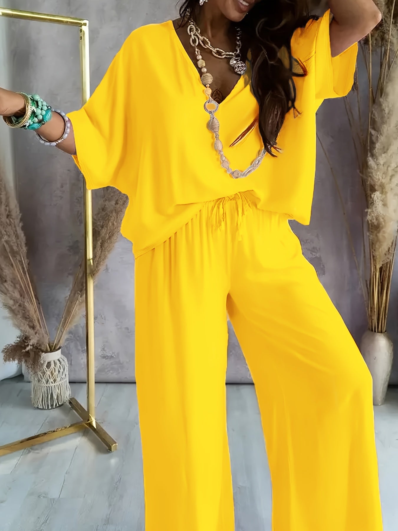 Conjunto de dos piezas con top y pantalón para mujer – VAYENA