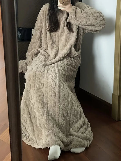 LINA - Camisón de felpa suave para mujer