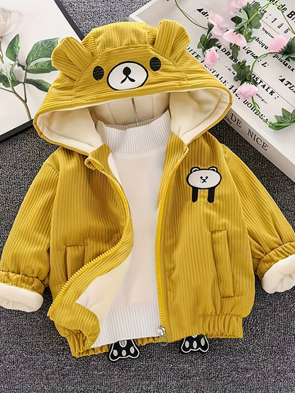 ETHAN - Chaqueta infantil de pana con capucha para invierno