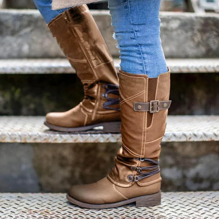 GIORGIA - Botas de invierno hasta la rodilla con tacón para mujer