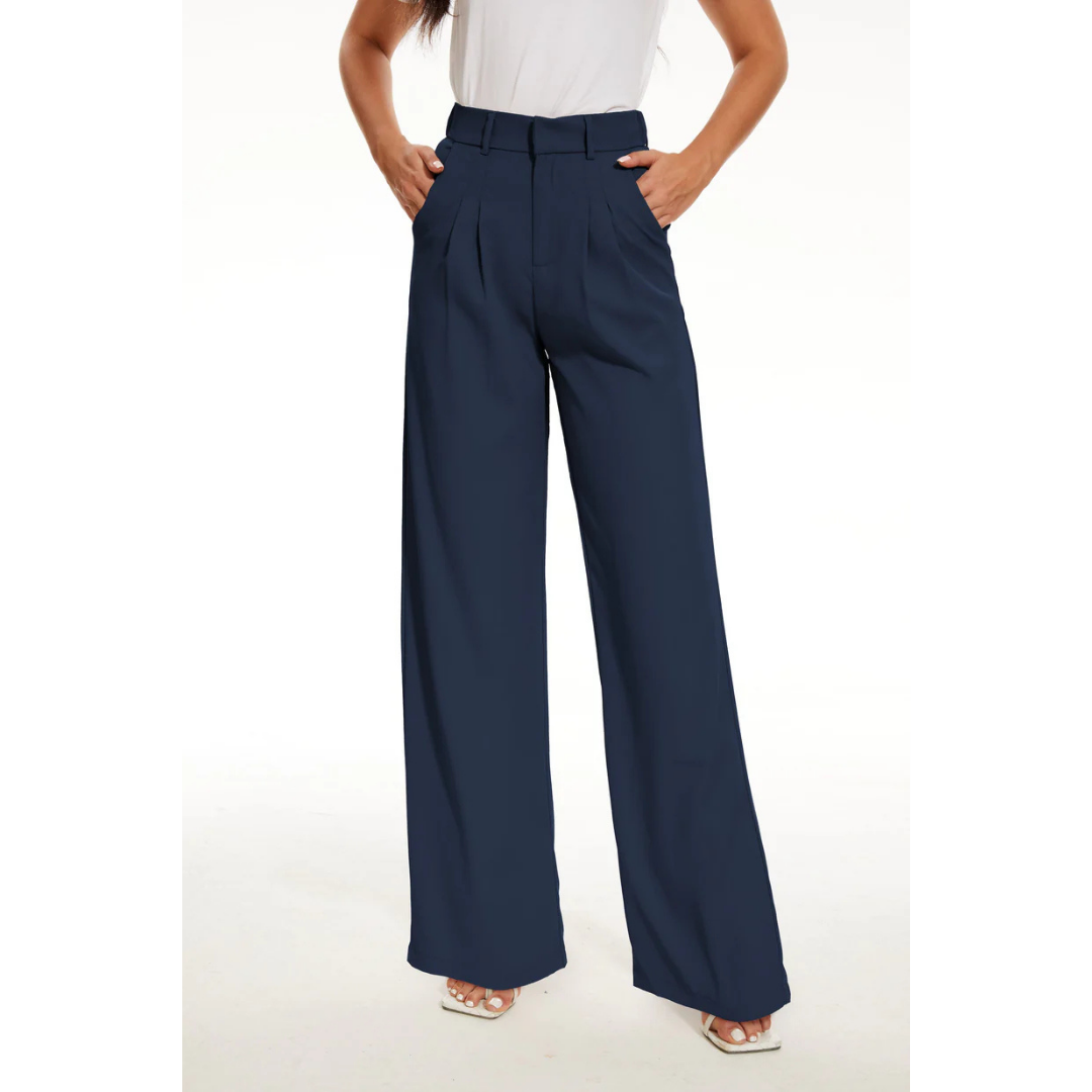 Pantalón de mujer de pierna ancha y talle alto – BREEZA